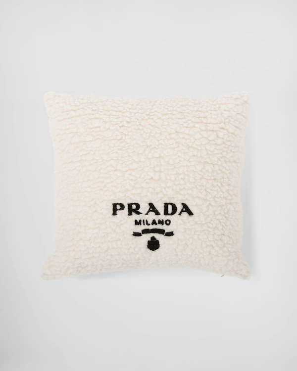 Coussin décoratif en fausse fourrure, cachemire et laine