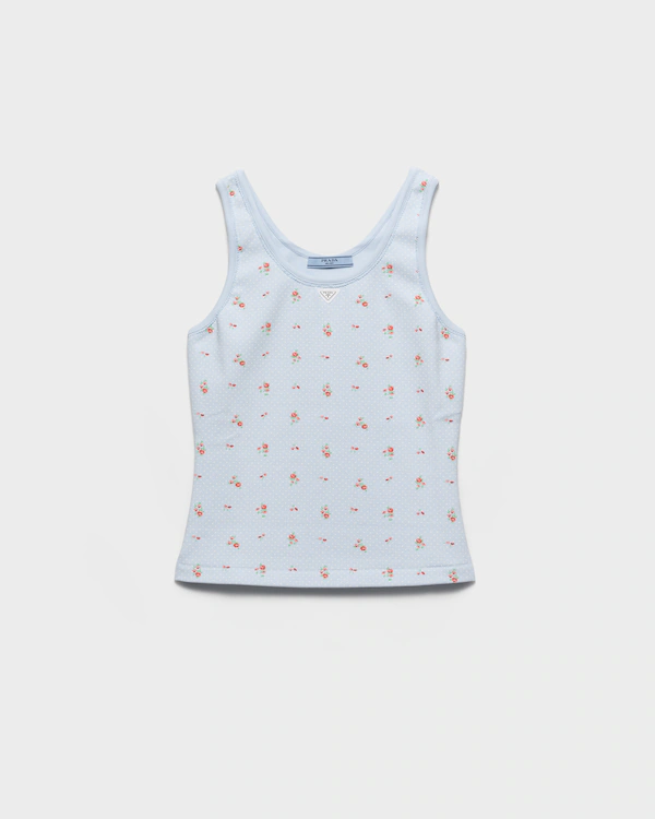 Débardeur en maille ajourée à motif floral