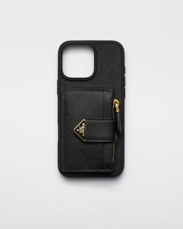Housse en cuir Saffiano pour iPhone 16 Pro Max