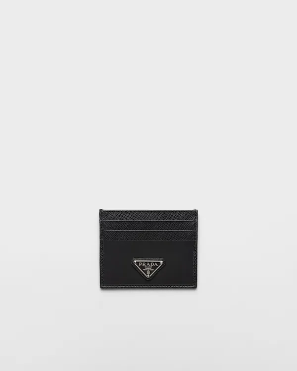 Porte-cartes en Re-Nylon et cuir Saffiano