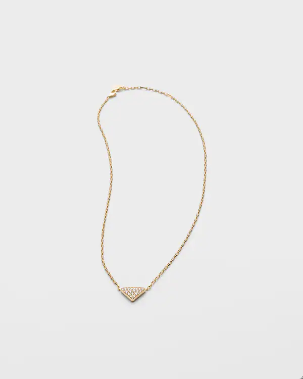 Collier pendentif triangle mini Eternal Gold en or jaune et diamants