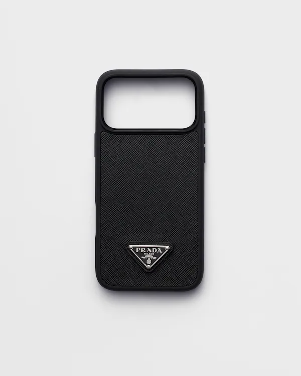 Housse en cuir Saffiano pour iPhone 17 Pro Max