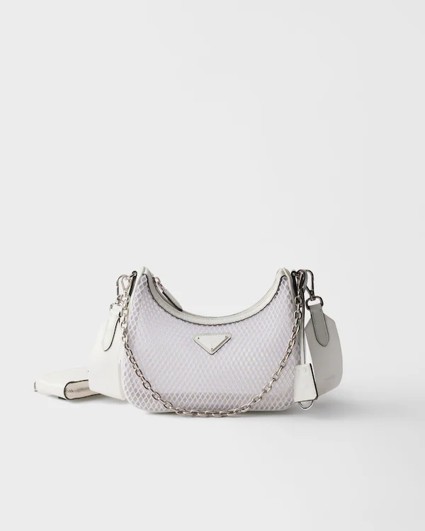 Sac Prada Re-Edition 2005 en maille et cuir brossé