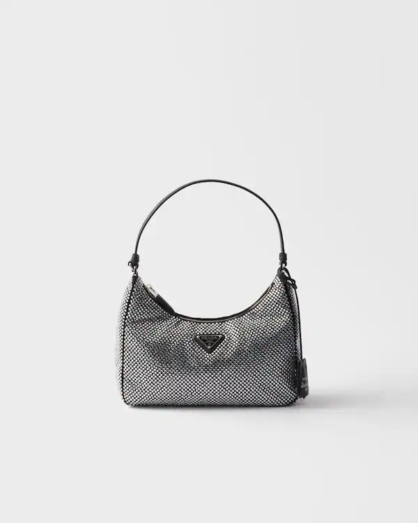 Sac en satin incrusté de cristaux Prada Re-Edition 2005