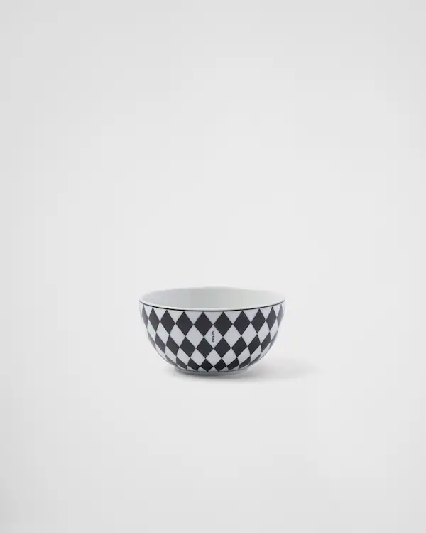 Lot de deux bols à riz ou céréales en porcelaine - Échiquier