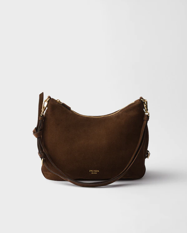 Sac en daim Prada plié grand