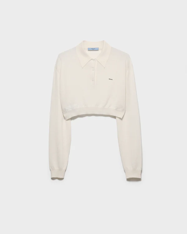 Pull polo en cachemire court