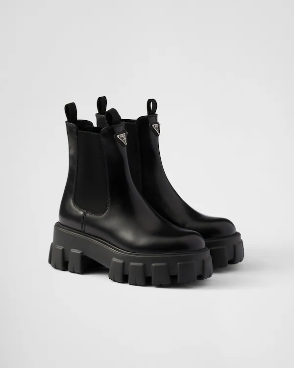 Bottes Chelsea en cuir brossé Monolith