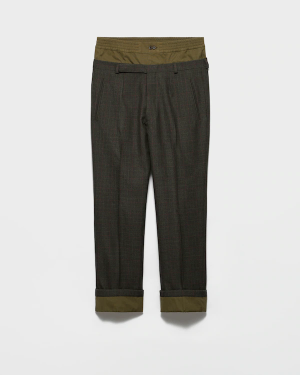 Pantalon en laine avec détails en coton