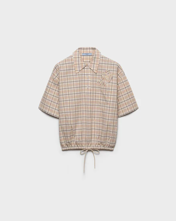 Chemise en popeline à motif à carreaux brodé