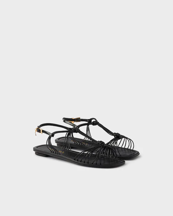 Sandales en cuir patent