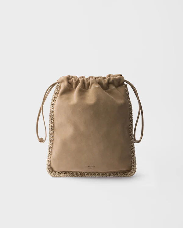 Porte-documents en daim Prada Wish