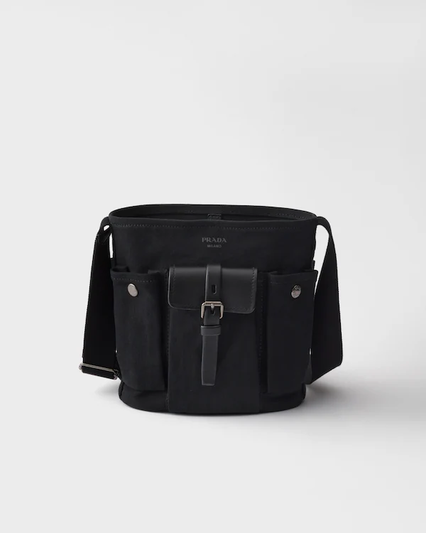Sac à main mini Prada Route en toile et cuir
