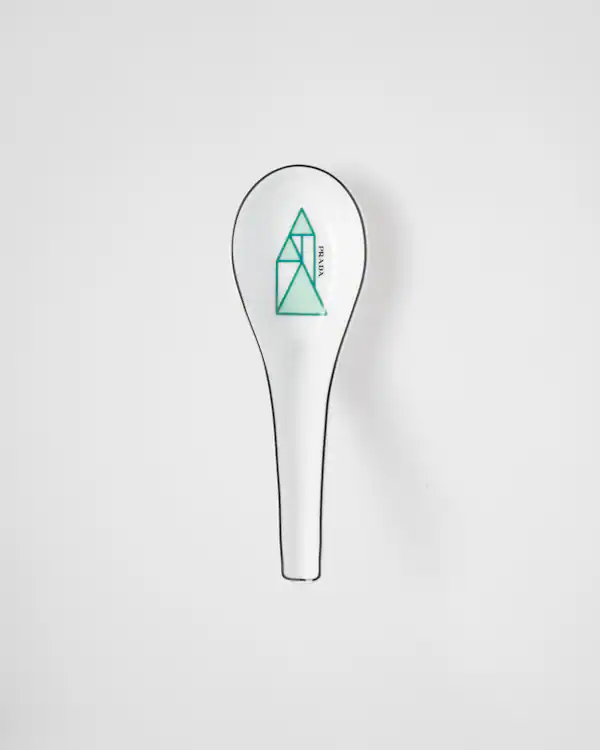 Ensemble de deux cuillères en porcelaine - Vert Vienne