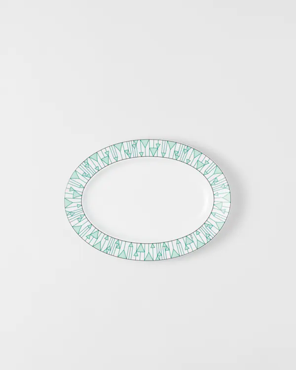 Assiette à service en porcelaine moyenne - Vert Vienne