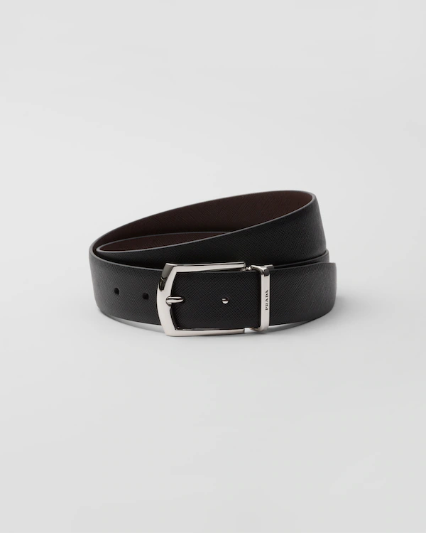 Ceinture en cuir Saffiano reversible