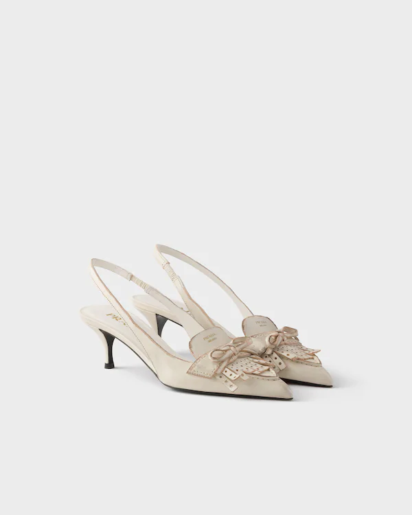 Escarpins à brides en cuir