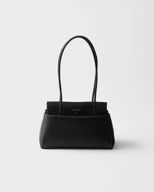 Sac en cuir Prada Passage moyen avec rabat Re-Nylon