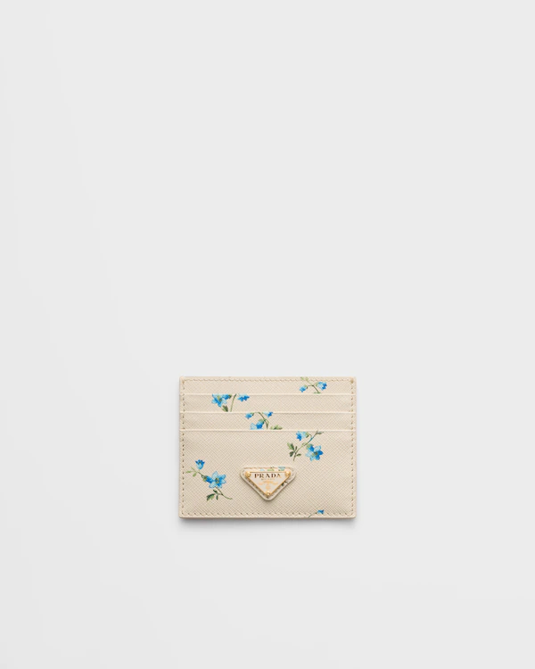 Porte-cartes en cuir Saffiano imprimé