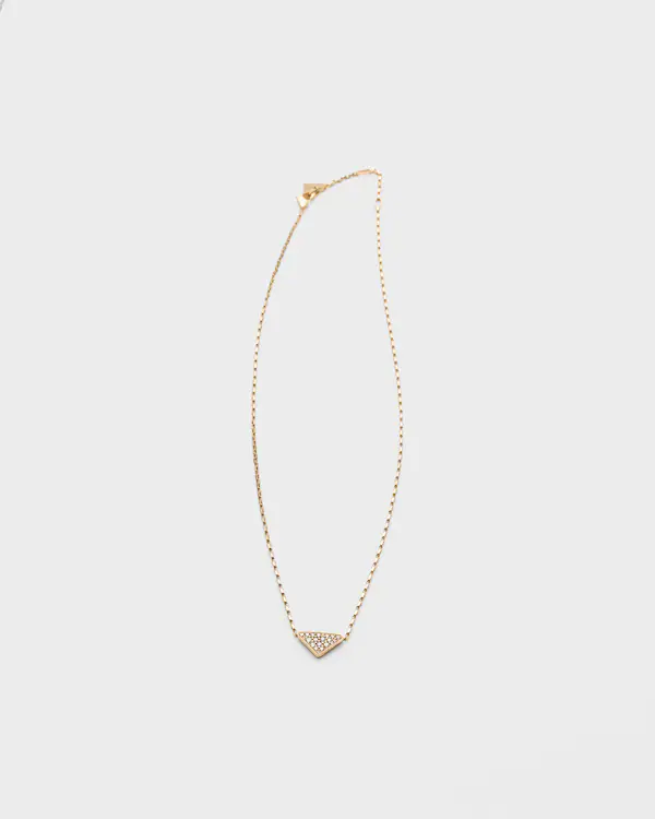 Collier pendentif micro triangle Eternal Gold en or jaune et diamants