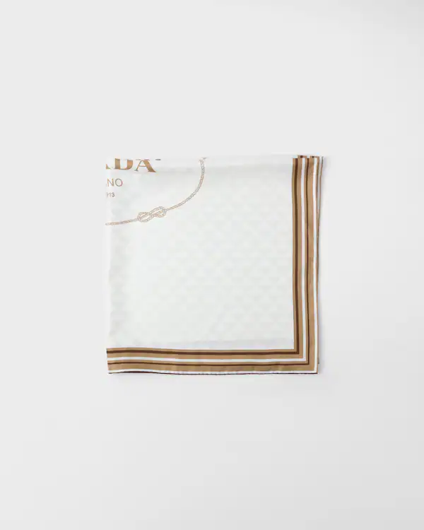 Écharpe en soie twill imprimée jacquard 90