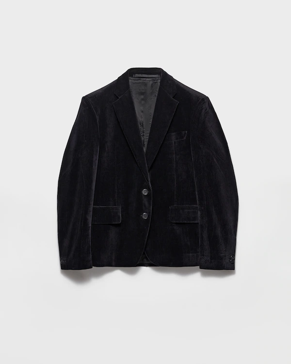 Veste en velours à boutonnage simple
