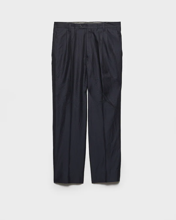 Pantalon en coton et soie