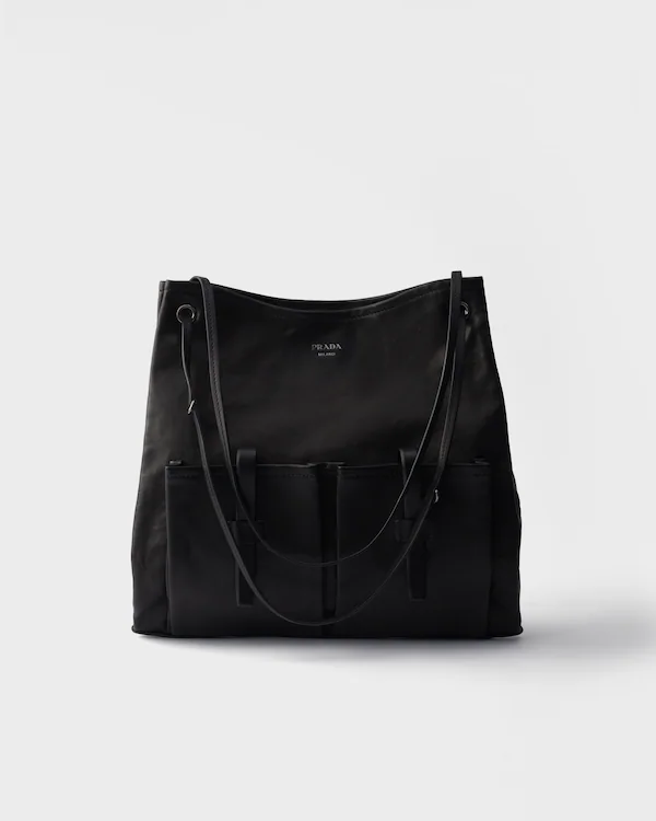 Sac en cuir Prada Route large