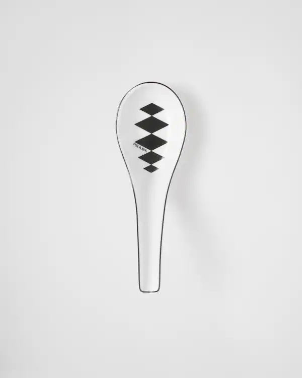 Ensemble de deux cuillères en porcelaine - Échiquier