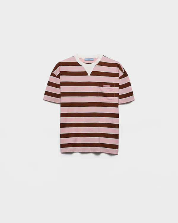 T-shirt en coton lisle rayé Bayadere