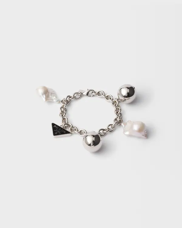 Bracelet métallique avec perles
