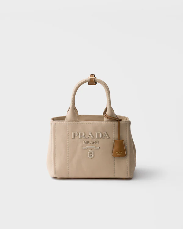 Sac en coton canvas Prada Jardinière petit