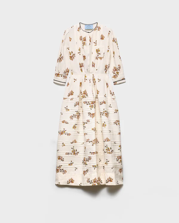 Robe en lin imprimée longue
