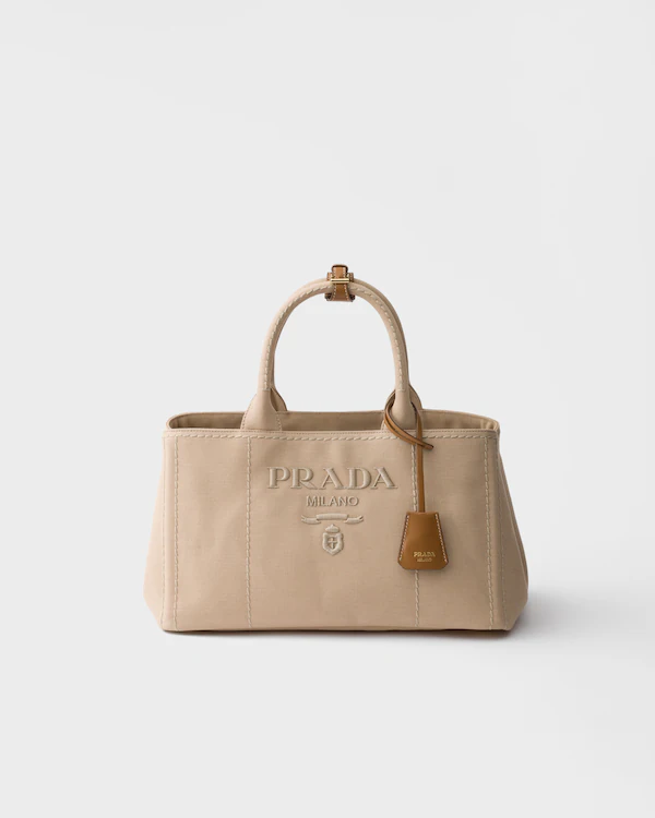 Sac à main en toile de coton Prada Jardinière large