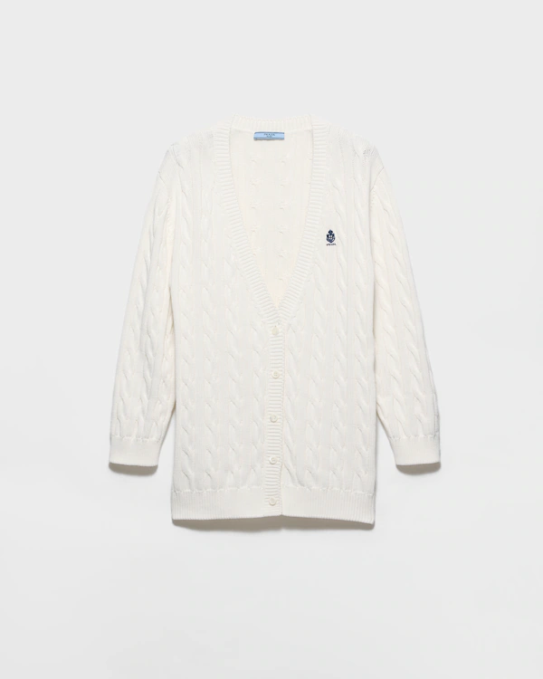 Cardigan en coton à mailles torsadées