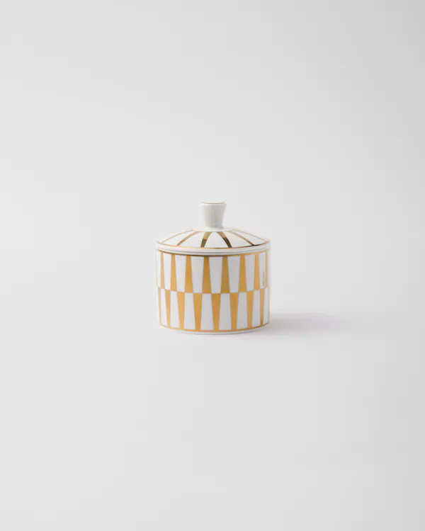 Sucrière en porcelaine - Rayures