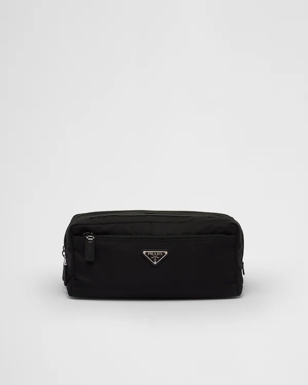 Porte-documents de voyage en Re-Nylon et cuir Saffiano