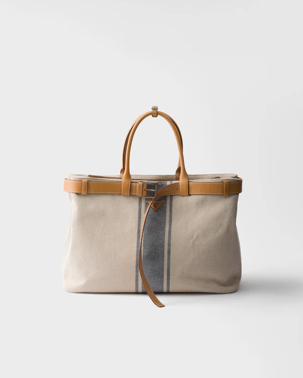 Sac en toile et cuir Prada à boucle