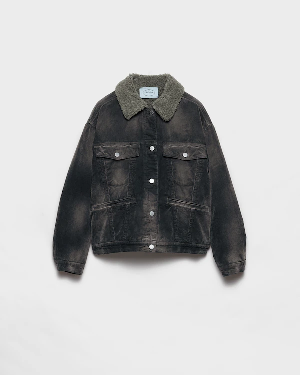 Veste blouson en velours côtelé