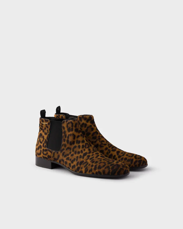 Bottines en cuir imprimé
