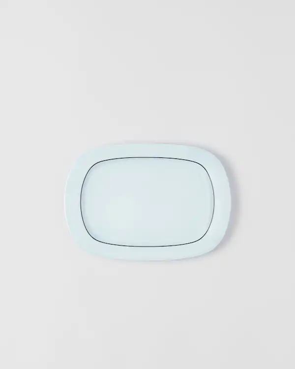 Plateau rectangulaire en porcelaine - Céladon
