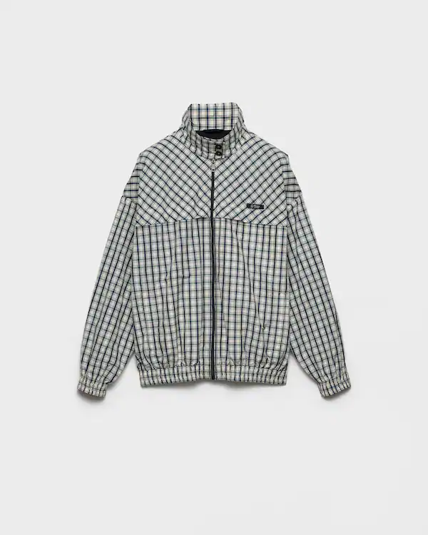 Veste blouson en chambray à carreaux