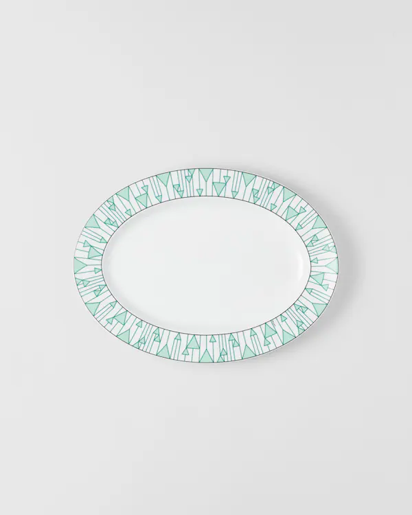Grande assiette à service en porcelaine - Vert Vienne