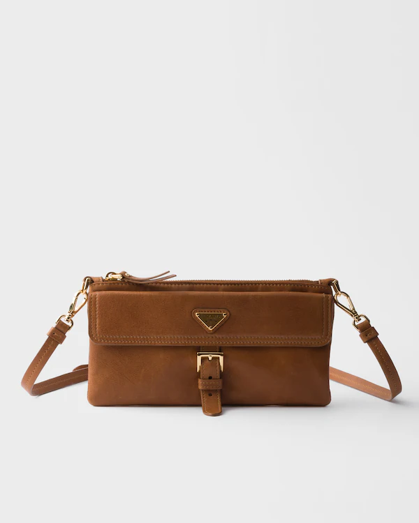 Portefeuille en cuir Nappa avec bandoulière