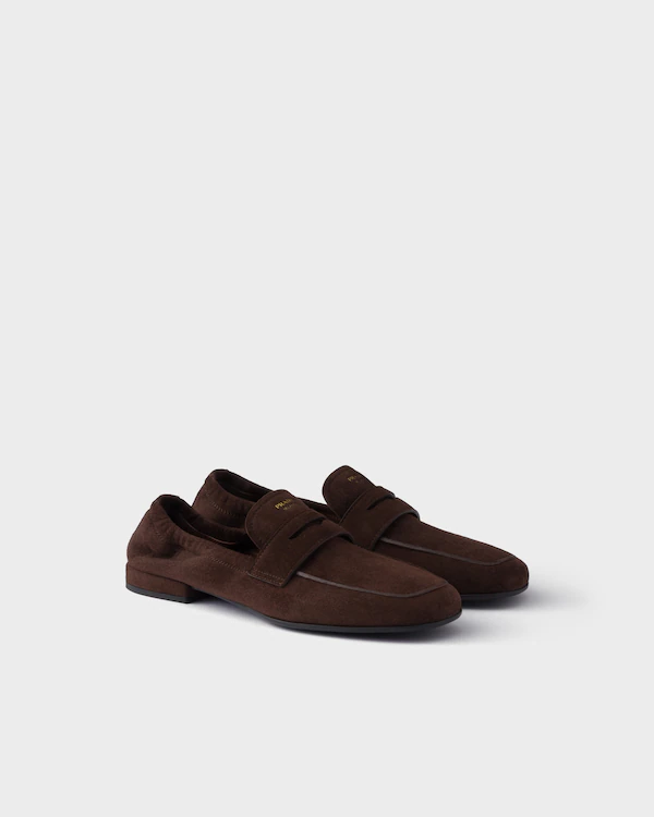 Mocassins en daim vieilli à motif déstructuré