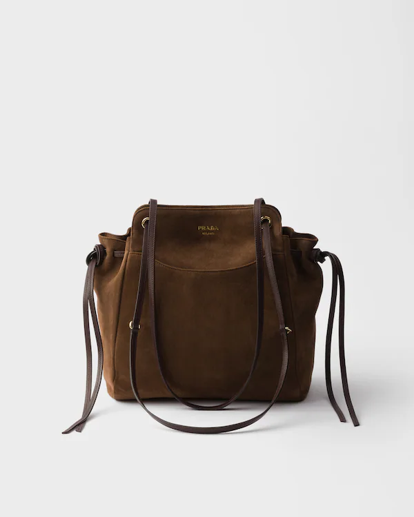 Sac à main Prada Carry en daim moyen