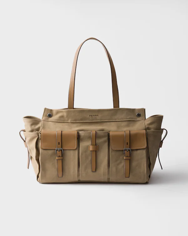 Sac à main en toile et cuir Prada Route