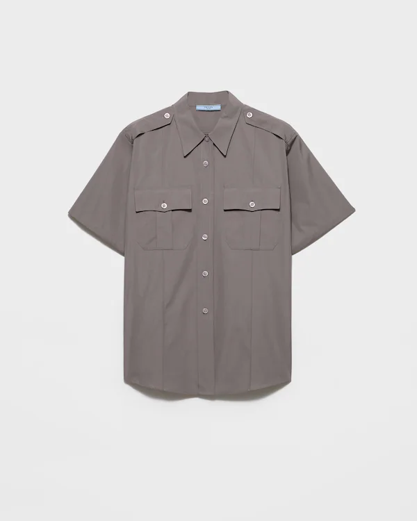 Chemise à manches courtes en popeline