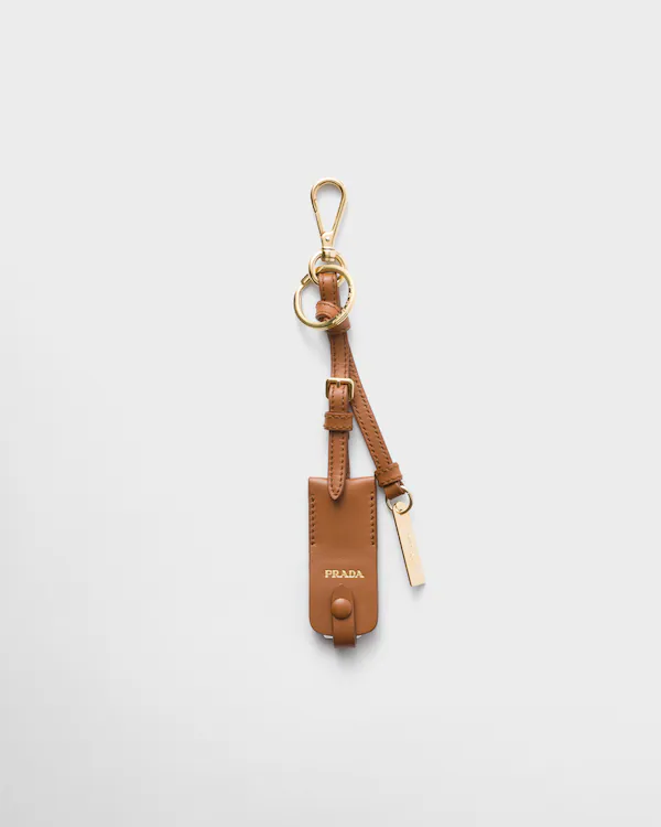 Charme porte-clés en cuir avec étui miroir