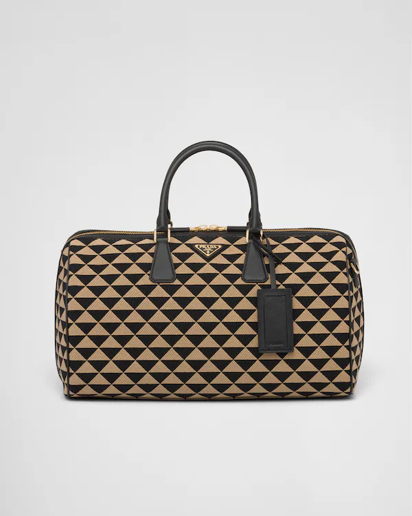 Sac à main en tissu brodé Prada Symbole moyen